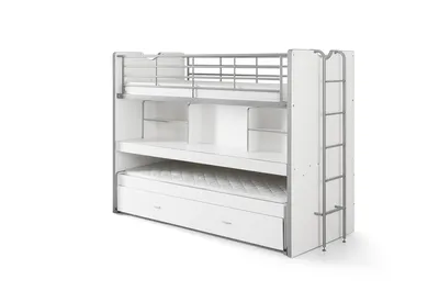 Produktbild von Hochbett Bonny 80 mit Schreibtisch und Bettkasten - weiß