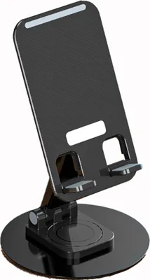 Produktbild von Schreibtisch Handyhalter Stand rutschfest Tragbare Disc Tablet Rotation Winkel verstellbare Falthalterung Schwarz