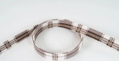 Obrázek produktu pro Popruh bavlněný 15mm, hnědá kostka, galanterie, metráž / 1 m