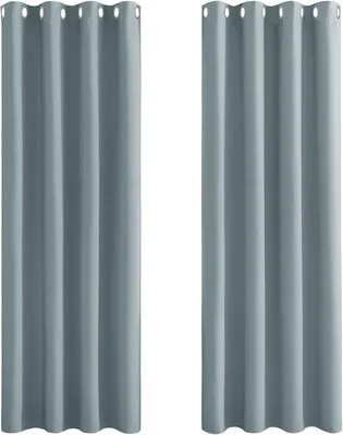 Zdjęcie produktu dla Ibenzoa® Termoizolacyjne panele zasłon zaciemniających – ochrona przed wzrokiem i izolacja termiczna, poliester, 245 x 140 cm, szaro-niebieski, zestaw 2 sztuk
