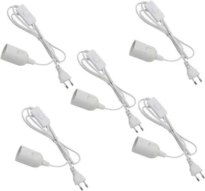 Productafbeelding van Set van 5 E27 lampen met schakelaar, hanglampen en plafondlamp fitting voor sfeervolle verlichting