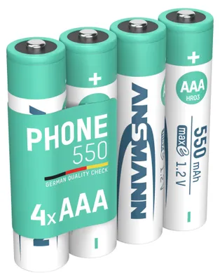 Produktbild von ANSMANN Telefon Akku AAA, 4 Stück, 550mAh 1,2V, DECT
