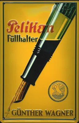 Produktbild von Blechschild Nostalgieschild Pelikan Füllhalter Füllfederhalter