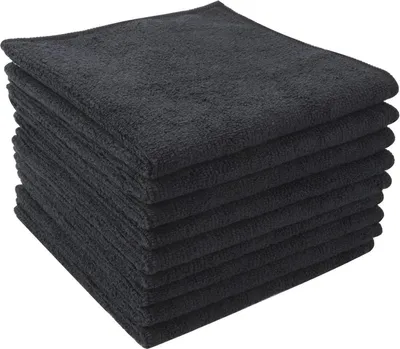 Produktbild von 9er Pack Mikrofasertücher schwarz super saugfähig multiple Zwecke 30x30cm