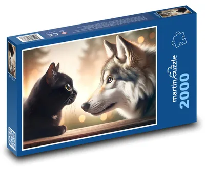 Obrázek produktu pro martinpuzzle - Puzzle 2000 - Černá kočka s vlkem