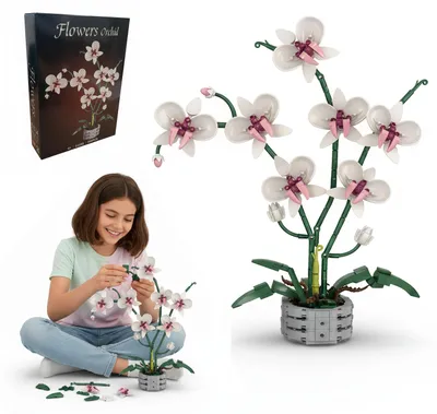 Obrázek produktu pro Lebula stavebnice sada květina orchidej orchidej v květináči 536 ks. dílů