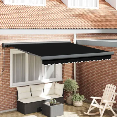 Image de vidaXL Store banne télescopique noir 300 x 250 cm en toile et aluminium