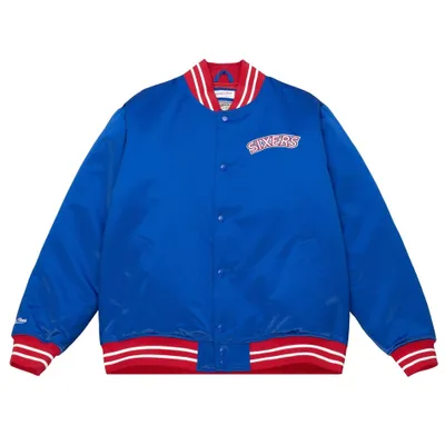 Produktbild von Philadelphia 76ers NBA Mitchell & Ness Heavyweight Satin Jacke Blau-M