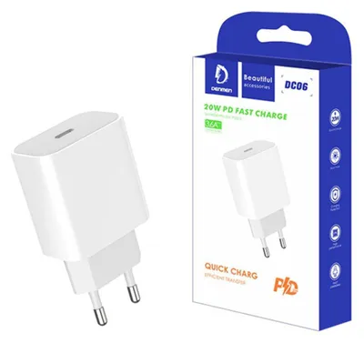 Obrázek produktu pro Nabíječka Denmen Power, typ C, 20W, 3.6A, Power Delivery (PD), bílá, model DC06