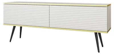 Produktbild von TV-Schrank, Moderner , 135 Zoll, weißes MDF, Push-to-Open-Türen, stehend