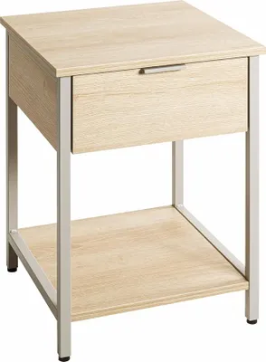Produktbild von Beistelltisch >37780< Nachttisch, 1 Schublade, Eiche Nachbildung/Kaschmirgrau - 40x55x40cm (BxHxT)