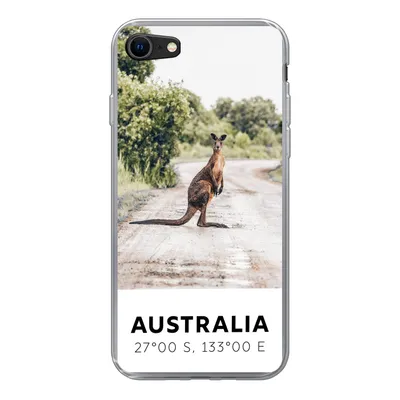 Produktbild von MuchoWow® Handyhülle Schutzhülle Hülle für iPhone 7 Känguru - Australien - Tiere Silikon Softcase Handy Hülle - Kartenhalter