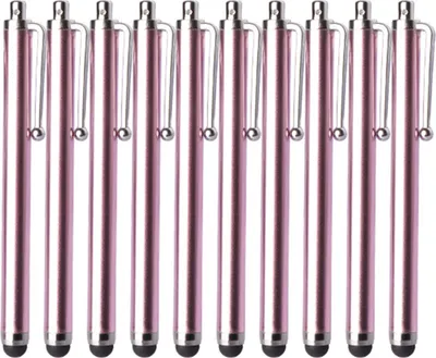 Immagine prodotto di 10 penne touchscreen comode, per uso versatile: penna capacitiva universale in alluminio con punta rotonda per iPad - Rosa