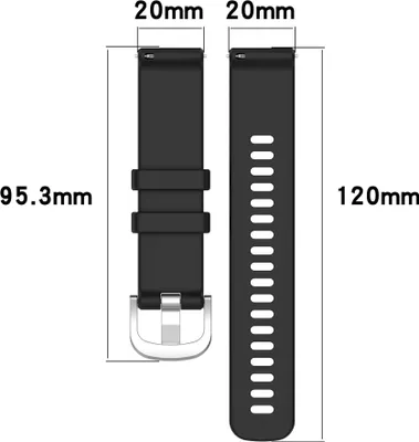 Produktbild von INF Silikon-Uhrenarmband für Huawei Watch GT5 – 22 mm Schwarz 20 mm