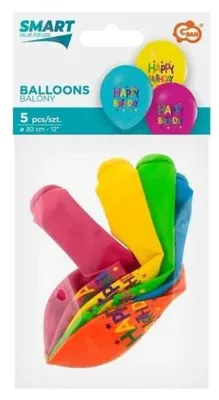 Image de Ballons « Joyeux anniversaire » 30 cm, lot de 5 - Godan