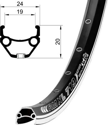 Produktbild von 26 Zoll Fahrradfelge RMX L 719 Alu Hohlkammerfelge geöst 32 Loch Felge 559 x 19