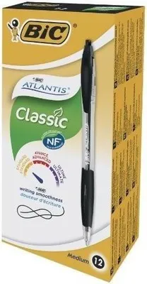Produktbild von BIC Atlantis Stick, Schwarz, 12 Stück(e)