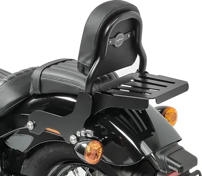 Image de Sissy Bar avec porte-bagages pour Harley Softail Street Bob 18-25 noir
