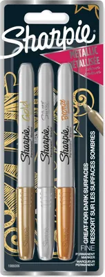 Image de 1x3 Sharpie marqueur métallique F or/argent/bronze