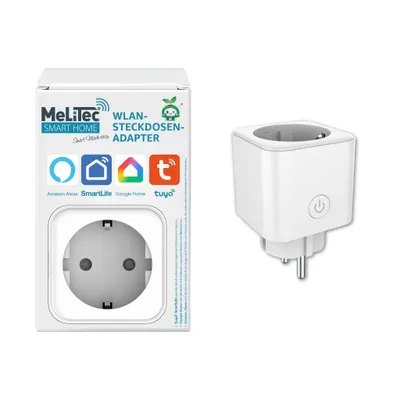 Produktbild von MeLiTec Smart Home Steckdosenadapter SMART-PFW04-G – WiFi Schalt-Steckdose, 3600 W, App-steuerbar