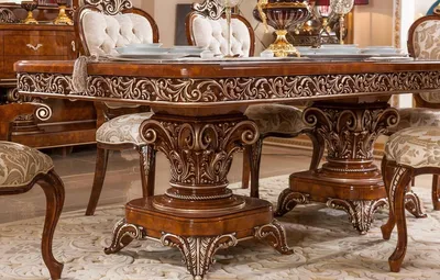 Produktbild von Casa Padrino Luxus Barock Esstisch Braun / Bronze - Prunkvoller Massivholz Esszimmertisch im Barockstil - Barock Esszimmer Möbel - Luxus Esszimmer Möbel im Barockstil - Edel & Prunkvoll
