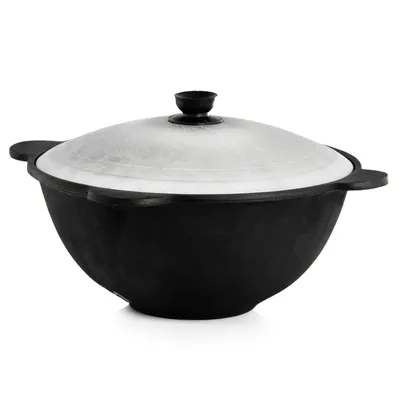 Immagine prodotto di Ghisa Kazan 4.5 L NAMANGAN Coperchio Pentola da campeggio Kazan WOK Bollitore Camping BBQ Asia