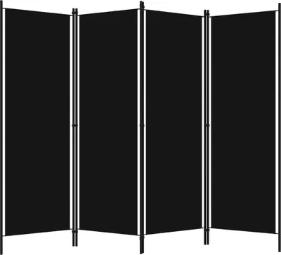 Zdjęcie produktu dla vidaXL 4-częściowy rozdzielacz do pokoju czarny 200x180 cm
