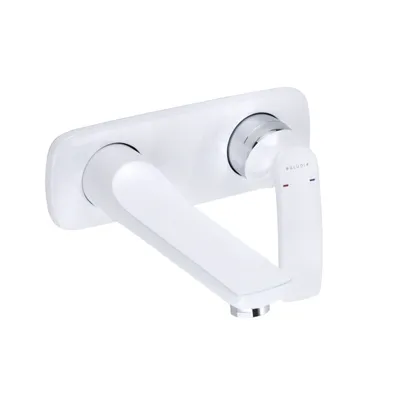 Produktbild von Kludi Zweiloch-Einhandmischer BALANCE UP, Waschtisch Ausladung Wandauslauf 185 mm chrom/weiß