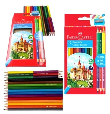 Produktbild von Faber-Castell 110312 - Buntstifte Set Kinder Erwachsene 15-teilig bruchsicher