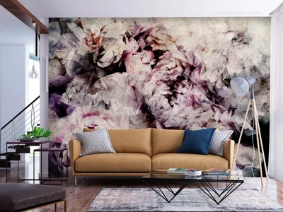 Produktbild von Vlies Fototapete Blumen 350x256 cm Tapeten Wandtapete XXL Flur Pflanzenmotiv Natur Päonie grau b-A-0737-a-a