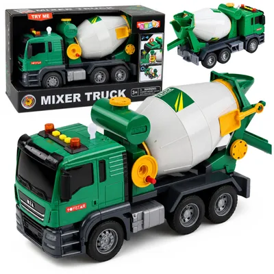 Immagine prodotto di Il camion della betoniera con le luci del tamburo rotante sembra verde
