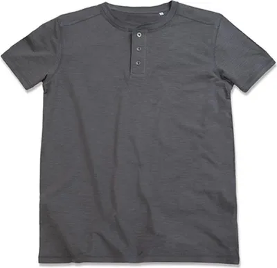 Produktbild von Stedman ST9430 | Herren Shawn Henley T-shirt / Single-Jersey - Farbe: Slate Grey (Solid) - Größe: S