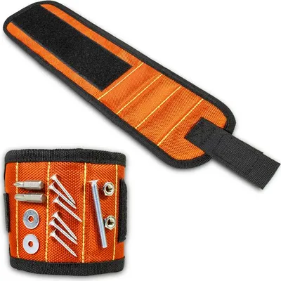 Zdjęcie produktu dla Opaska magnetyczna, na nadgarstek, dla majsterkowiczów, 6 silnych magnesów