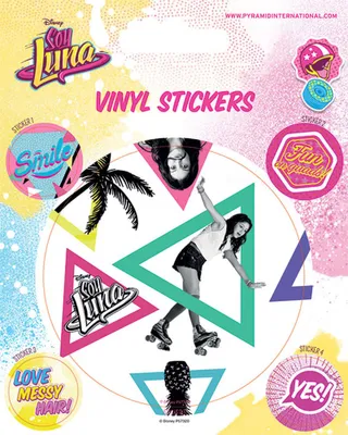 Produktbild von Soy Luna Sticker-Set, 5 Sticker auf Bogen (10x12,5 cm), 1x groß 7,5 cm, 4x klein 2,5 cm