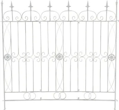 Produktbild von Gartenzaun auf dem Land – Rustikales Design – Robustes Eisen für ästhetischen Gartenzaun. Farbe: Antikweiß