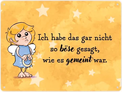 Produktbild von Engel Metallschild XXL in 28x38 cm mit Spruch- Nicht so böse gesagt, wie gemeint