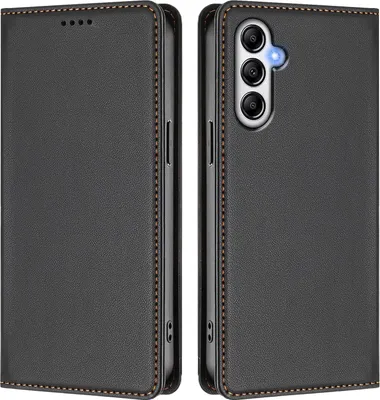 Image de Etui en cuir pour Samsung Galaxy A54 5G, étui magnétique en cuirPolyuréthaneavec support Noir