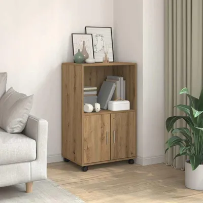 Obrázek produktu pro vidaXL Artisan dubová skříň na kolečkách 55x40x91 cm materiál na bázi dřeva