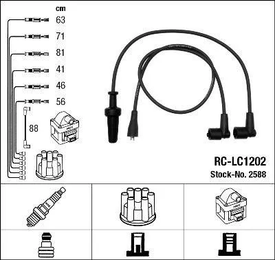 Produktbild von NGK 2588 Zündkabelsatz Zündleitungssatz für LANCIA THEMA (834)