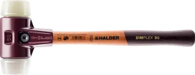 Produktbild von HALDER SIMPLEX Superplastik- / Nylonhammer mit Tempergussgehäuse und Holzstiel - D=50 mm - 3078.050