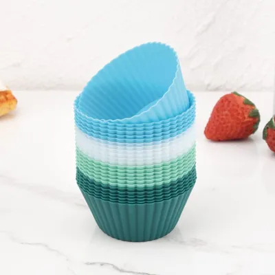 Imagen del producto de Molde de silicona para muffins, juego de 24 unidades, de colores variados, para la cocina