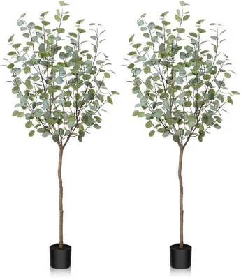 Obrázok produktu pre Umelá eukalyptová rastlina, 150 cm, plastový kvetináč, dekorácia do interiéru aj exteriéru