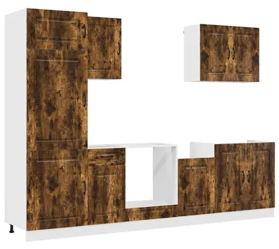 Immagine prodotto di vidaXL Set di 7 mobili da cucina Kalmar in legno di quercia affumicata