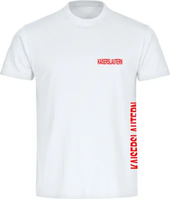 Produktbild von multifanshop Herren T-Shirt - Kaiserslautern - Brust & Seite, weiß, Größe S
