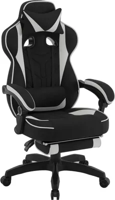 Produktbild von WOLTU Gaming Stuhl atmungsaktiver Stoff, Bürostuhl ergonomisch, Leathaire-Stoff : Grau Farbe: Grau
