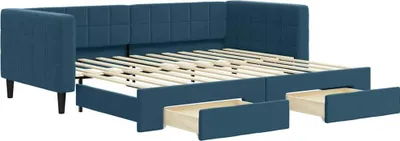 Obrázek produktu pro vidaXL Rozkládací postel se zásuvkami Modrá 90x200 cm Velvet