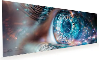 Produktbild von Küchenrückwand Spritzschutz Glas mit Motiv Galaktisches Auge 40 x 40 cm