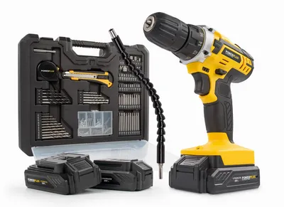 Produktbild von POWERPLUS POWX00830 - Akku-Schrauber/Bohrmaschine, 20V Lithium-Ionen, inklusive 134-teiligem Zubehör