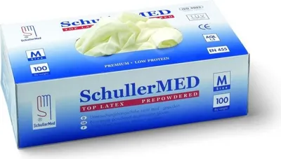 Produktbild von Schuller Einweghandschuhe MEDSTAR LATEX PF 9" / L 49053