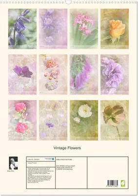 Produktbild von Vintage Flowers (Wandkalender 2026 DIN A2 hoch), CALVENDO Monatskalender